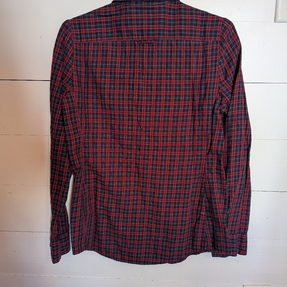 Banana Republic Women's Red Plaid Long Sleeve Shirt. Size S - Picture 2 of 3
